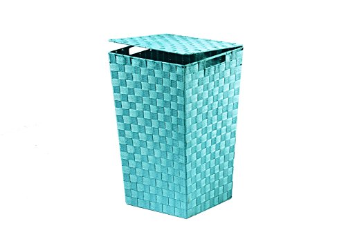 Wäschekorb Wäschebox Wäschesammler Wäschetruhe Wäschebehälter Wäschesortierer Aufbewahrungskorb quadratisch hellblau aus Nylon mit Metallrahmen