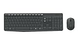 Tastatur in Standardgröße Logitech MK235 Wireless Tastatur mit Maus Combo (QWERTZ, deutsches Tastaturlayout) Anthrazit