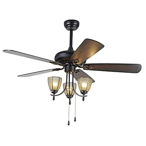 APENCHREN Ventilateur de Plafond au Design Moderne avec lumière et télécommande, éclairage intérieur du Salon, Lampe de Plafond pour Ventilateur (52 Pouces / 132 cm),D