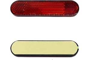 Viojrlly Confezione da 2 Mini 96 x 24 mm Moto Bicicletta Catarifrangente Rosso Catarifrangente Sicurezza Posteriore Autoadesivo Cat's Eye Multifunzione Scooter