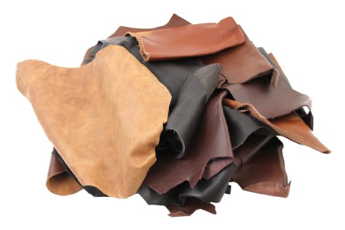 Lederstücke mittel 1kg braun, alle Stücke mind. DIN A4 von Langlauf Schuhbedarf - 2