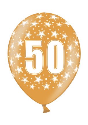 6 Luftballon 30 cm zum 50. Geburtstag – Zufällig gemischt aus 9 Farben – Kleenes Traumhandel® - 8