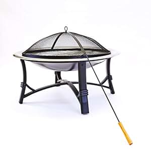 CLGarden Feuerschale Edelstahl FS2 Feuerstelle Garten mit Grillrost