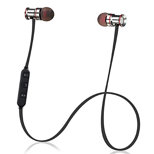 Auriculares Inal  mbricos de Deportes Sunvito 4 1 Magn  tico Auriculares In-Ear Manos Libres con Bluetooth con Micr  fono  Prueba de Sudor y Dise  o Ergon  mico  Negro-Gris 