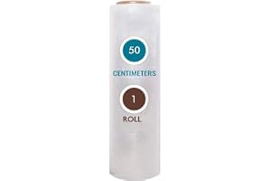 MARKQ [1 Roll] Clear Stretch Film Wrap - 500mm Heavy Duty Plastic Shrink Wrap for Pallet Wrap, Packing, Moving and Packaging - Cling Wrap, 1.20 kg, 400g core