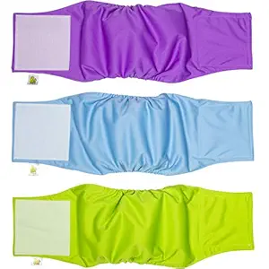 Pet Magasin Luxury Male Dog Wraps (3-Pack Small) - Washable Pet Belly Nappies Diapers for Male Dogs, Cats, Rabbits Or Other Small Animals with Extra Comfort