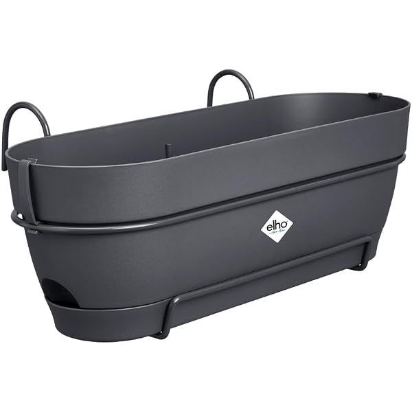 Planteur Elho Vibia Campana M 36 - Noir/Anthracite Pour Balcon Extérieur