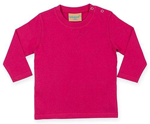 Larkwood Babies Long Sleeve Cotton T Shirt Fuchsia 0-6