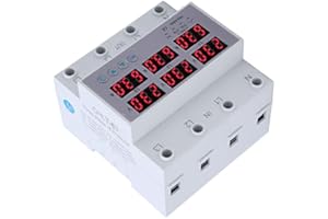 HILITAND 3-fazowy Woltomierz Amperomierz na Szynie DIN Multi Tester, AC 390-500 V Automatyczne Zabezpieczenie Nadnapięciowe Nadprądowe(40A)