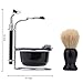 Anself 4 In 1 Men's Manual Razor Set Stainess Steel Stand Holder 5 Blades Wet Shaving Beard Razor Shaving Brush Bowl