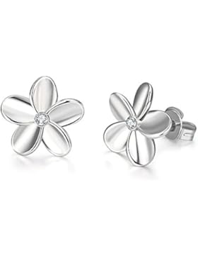 Styleziel Ohrring Ohrstecker feine Blüten mit Kristall Silber 10 mm 2162