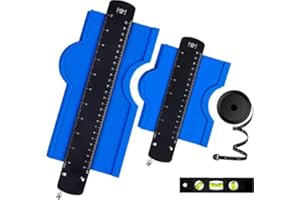 [Blau]Konturenlehre, Kardition Contour Gauge Duplicator Set mit[Wassewaage][Mini Maßband] konturenlehre groß mit[Metall feststeller with lock]für Männer Handwerker Geschenke konturenschablone