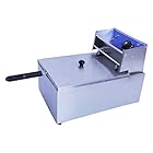 OnlineWorld Commercial Professional Electric Stainless Steel Single Electric Fryer (Single) with Capacity of 6 Liters