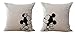 Produktbild Nest des Kind 1635 - [inoina] Paar 2 Futter-Kissen Fantasy in Leinwand - Maßnahmen 43 x 43 cm - Logo Mickey und Minnie - waschbar