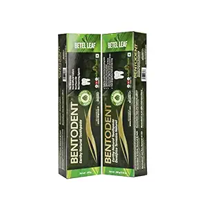 Bentodent Toothpaste - Natural Toothpaste For Entire Family - Freshens Breath, Protects Enamel, Strengthens Gums - Fluoride Free (Betel Leaf Pack)