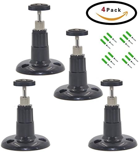 DTRIGIGO Security Wall Mount for Arlo Camera,3 Pack or 4 Pack Adjustable Indoor and Outdoor Mount for Netgear Arlo Camera and other camera,CCTV,DVR Device,Plastic Material (4pack, Black)