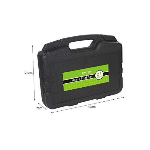 Finether 21-teilig Haushalts-Werkzeugkoffer Werkzeug-Set Handwerkzeug-Set Präzisions-Kit für die Gartenarbeit Elektriker | Handwerkzeuge steckschlüsselsatz Schraubenzieher mit werkzeugbox - 6
