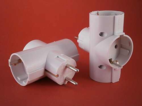 SolPortalHome 3-Fach Multisteckdose für Schuko und Eurostecker senkrecht weiß