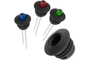 WITTKOWARE 100 Stück LED-Fassungen (Sockel) für 3mm Standard-LEDs, weiches Neopren Gummi-Material, EInbau-Ø 5,7-6mm, Außen-Ø 8mm, schwarz