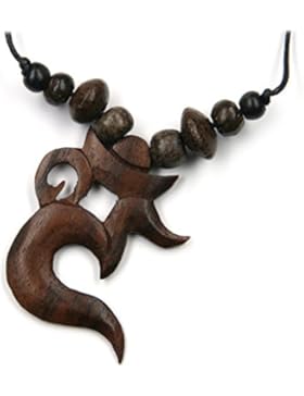 Ohm Schmuck Anhänger Kette Holz Länge: 4cm inkl Textilband
