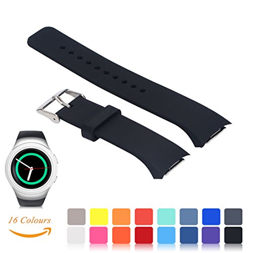 Für Samsung Gear S2 SM-R720/R730 Wiedereinbau UhrBand, iFeeker Zubehör Soft Silikon Armbandband Smartwatch Band Gemeinsame Design für Samsung Galaxy Gear S2 SM-R720/SM-R730 (Klein oder Groß, 16 Farben Auswahl)