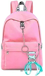 Diving Deep PU Leather Stylish School Bag for Girls 10 L Backpack (Pink)