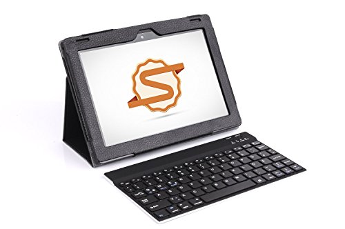 Supremery® Samsung Galaxy Tab S 10.5 Tastatur Alu Bluetooth Keyboard – Deutsches QWERTZ Layout + USB Datenkabel - 3