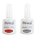 Miss Nails - Dual Pack - Top & Base Coat UV Nail Gel Soak off Professional 10ml x 2