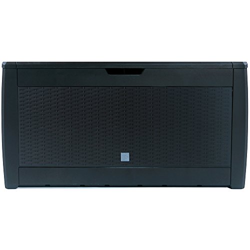 Truhe mit klappbarem Deckel Rato Tischtruhe Spielzeugtruhe Auflagenbox Rattanoptik anthrazit - 7