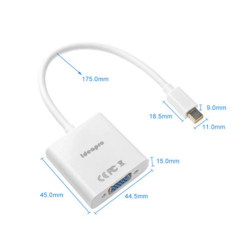 ideapro Thunderbolt Mini Displayport Display Port DP auf VGA Weiblich Kabel Adapter Converter für Macbook Air/Pro, Microsoft Surface Pro & Pro 2 3 - 7