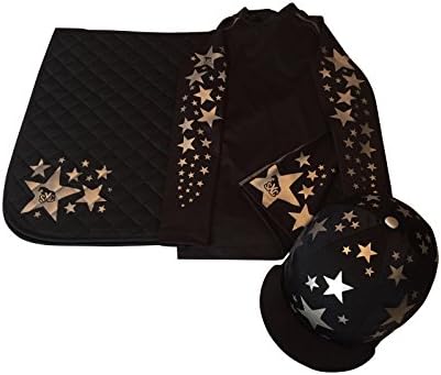 SXC Starburst Cross Country Colour XC Black Eventing Hat Silk Cover Saddle Cloth (Adults XS approx 6-8 | Full Saddle Cloth)