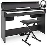 Piano Digital DP-7 Compacto de Gear4music + Accesorios - Negro
