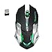 Produktbild drahtlose akku Gaming - Maus, 2.4g 6 knöpfe 2400dpi für Gamer - pc Laptop - Notebook (schwarz)