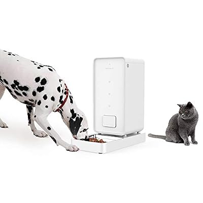 PETKIT Pet Smart Feeder Pas de Carte, Double Frais Distributeur Automatique de Nourriture pour Chiens et Chats (Blanc 5,9L)