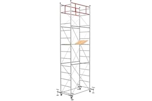 Échafaudage hauteur de travail 6,10m en acier série FAST AVEC JACK DE NIVELLEMENT Made en Italy | SCEDIL