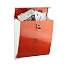 Produktbild Relaxdays Briefkasten Orange, Modern, Mit Schloss, DIN A4 Einwurf, HxBxT: 33,5 x 35 x 10 cm, Wandbriefkasten