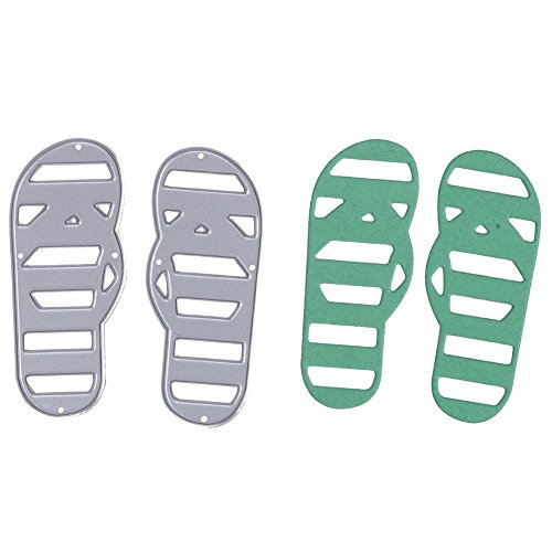 Amazingdeal365 ein Paar Pantoffeln Metall Form Schablonen Schneiden DIY Dekor Sammelalbum Karten Buchzeichen Lesezeichen als Geschenk für Freunde Geburtstag Kinder,Kindergarten Hobby Schule Handarbeit Unterricht usw. Ein tolles Geschenk! - 6