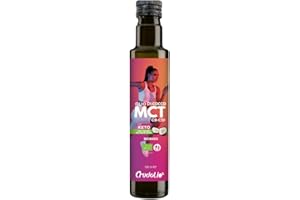 CRUDOLIO Olio MCT C8-C10 biologico 250ml. | Puro al 100% | Olio di Cocco liquido | Spremuto a freddo | Vegan | Paleo | Metabolismo | Keto Ideale per dieta ketogenica | Bulletproof coffee
