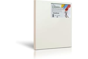 TIME HOME DEVELOPMENT Toile synthétique à peindre avec cadre épais - grande variété de tailles (50x60cm), blanc