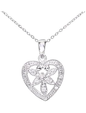 Naava Damen-Halskette 9 Karat 375 Weißgold Diamant 0,05 ct weiß 46 cm PP03055W