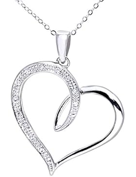 Naava Damen-Halskette 375 Weißgold 9 karat Diamant 0,06 ct weiß 46 cm Rundschliff