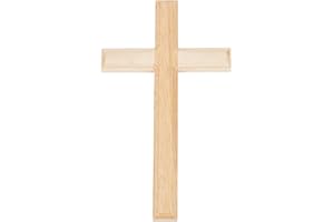 HOBBIESAY 11.9x6.9 Inch Wooden Cross Wall Hanging Cross Decoration Wall Mounted Cross Ornament Gatholic Wooden Hanging Cross for Home Christian Weddings Party Gift Meditation Decor