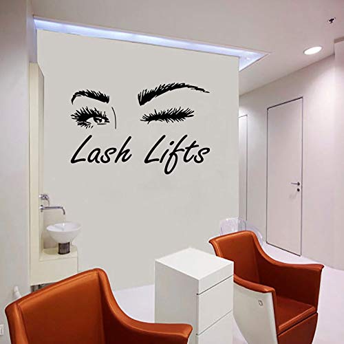 Preisvergleich Produktbild Haninj Wimpern Auge Wandtattoo Mädchen Augen Augenbrauen Fensterglas Decolash Aufzüge Beauty Salon Vinyl Aufkleber Make Up Dekoration