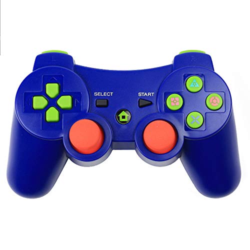 H&J Ireless PS3 Game controller, Dual Vibration Gamepad Gamepad Bluetooth ricaricabile per PS3 Game smartphone, Android TV Box, PC, tablet, mini computer Blue