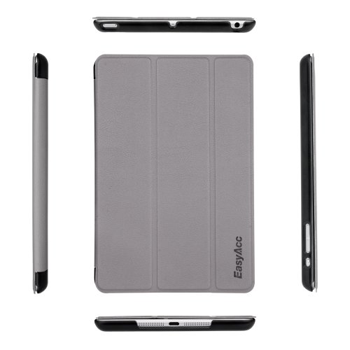 EasyAcc Ultra Slim Apple ipad mini 3 / iPad mini Retina Display / iPad mini Hülle Ledertasche Flip Case Smart Cover mit Wake up und Standfunktion für iPad mini und iPad mini 2 / ipad mini 3 (2014) – Grau, Kunstleder - 7