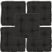 Produktbild proheim Stuhlkissen Bari 40 x 40 cm Sitzkissen Sparsets bequeme Gartenkissen stark gepolstere und weiche Stuhlauflage, Farbe:Schwarz, Menge:5er Set