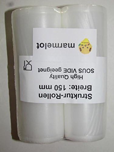 Vacuum Food Sealer Foil with microstructure 15cm wide - 2 rolls 6 meter for all sealer brands