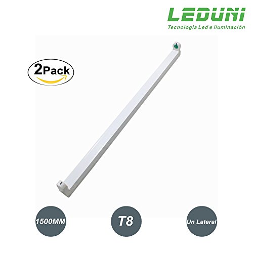 leduni® Support en aluminium pour tube t8 lED un latéral 600 mm/mm/mm 1500MM 2 unités