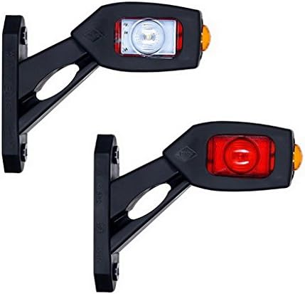 2 x LED Side Marker Light 12V 24V E-marked Car Truck Lorry Trailer Camper Caravan Van Position Lamp Tail Triple function Red White Orange Universal