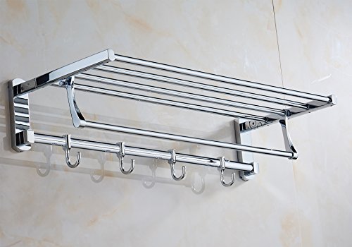 Homieco™ Handtuchablage Badetuchstange aus Edelstahl für Bad Handtuchablage Handtuchtrockner Handtuchregal Wandhandtuchhalter Wandmontage - 2
